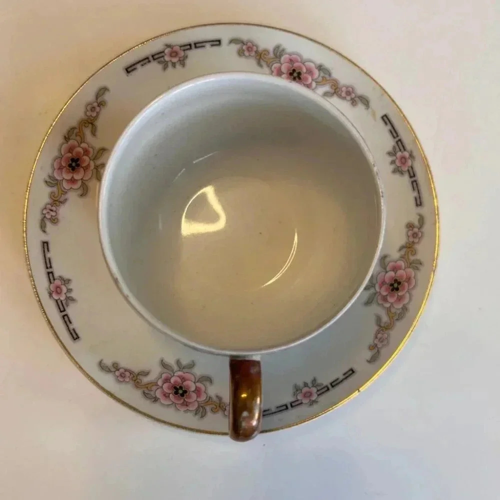 Rare 2 Art Deco Alfred Meakin Milldale Cups and Saucers from 1920’s - Picture 5 of 10